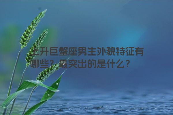 上升巨蟹座男生外貌特征有哪些？最突出的是什么？