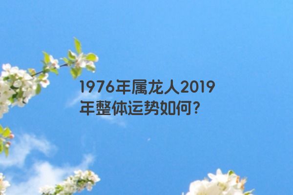 1976年属龙人2019年整体运势如何？