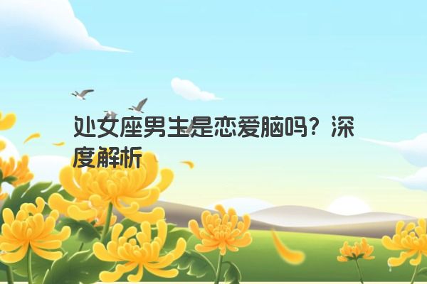 处女座男生是恋爱脑吗？深度解析
