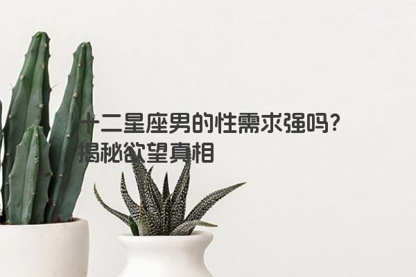 十二星座男的性需求强吗？揭秘欲望真相