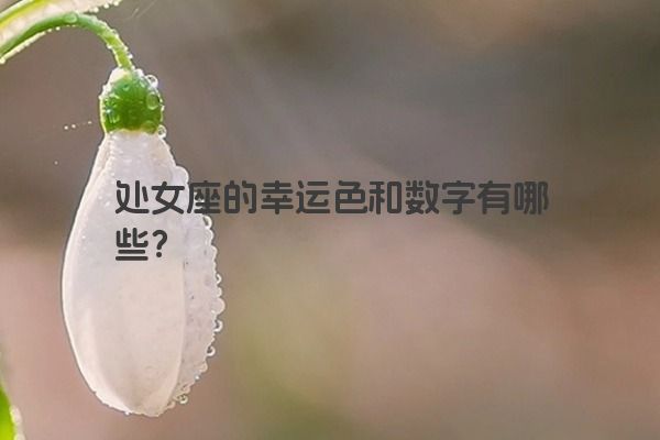处女座的幸运色和数字有哪些？