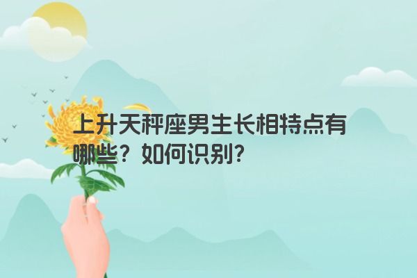 上升天秤座男生长相特点有哪些？如何识别？