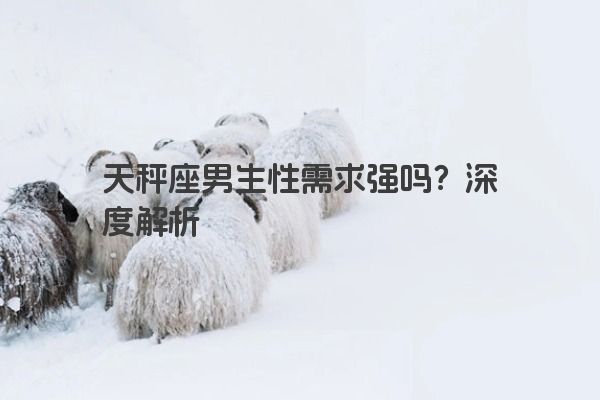 天秤座男生性需求强吗？深度解析