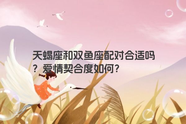 天蝎座和双鱼座配对合适吗？爱情契合度如何？