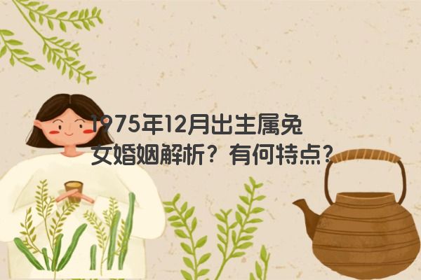 1975年12月出生属兔女婚姻解析？有何特点？