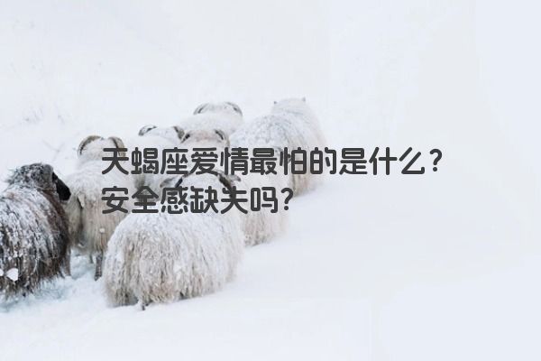 天蝎座爱情最怕的是什么？安全感缺失吗？