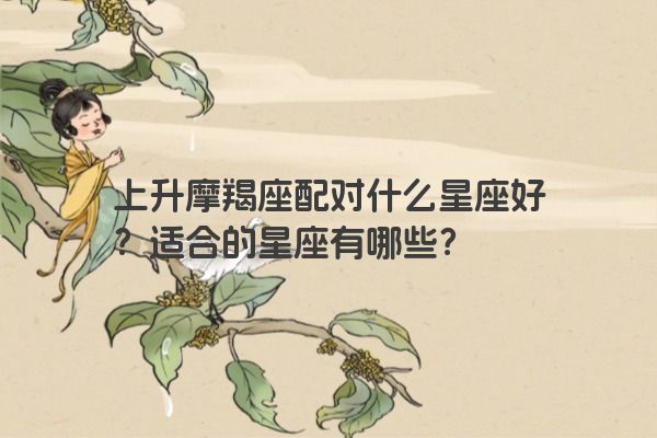 上升摩羯座配对什么星座好？适合的星座有哪些？