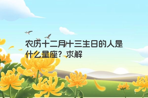 农历十二月十三生日的人是什么星座？求解