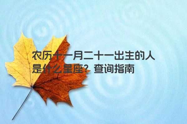 农历十一月二十一出生的人是什么星座？查询指南