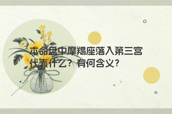 本命盘中摩羯座落入第三宫代表什么？有何含义？