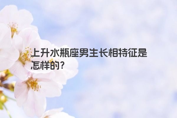 上升水瓶座男生长相特征是怎样的？