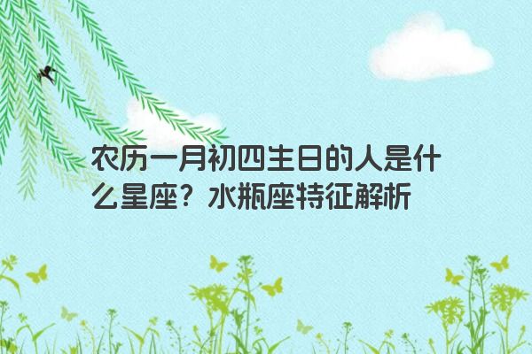 农历一月初四生日的人是什么星座？水瓶座特征解析