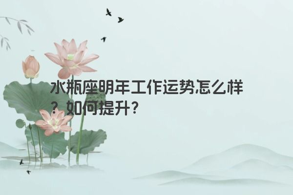 水瓶座明年工作运势怎么样？如何提升？