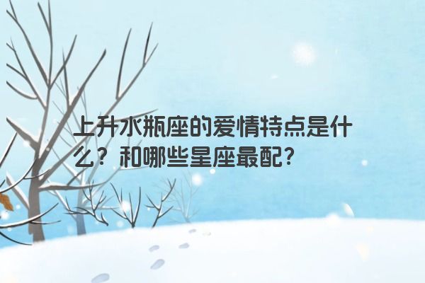 上升水瓶座的爱情特点是什么？和哪些星座最配？