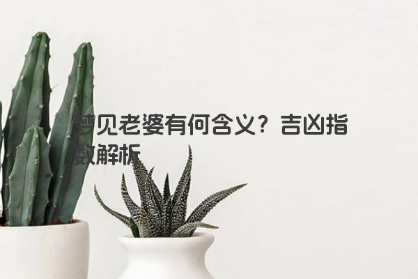 梦见老婆有何含义？吉凶指数解析
