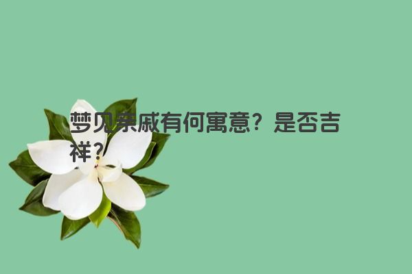 梦见亲戚有何寓意？是否吉祥？