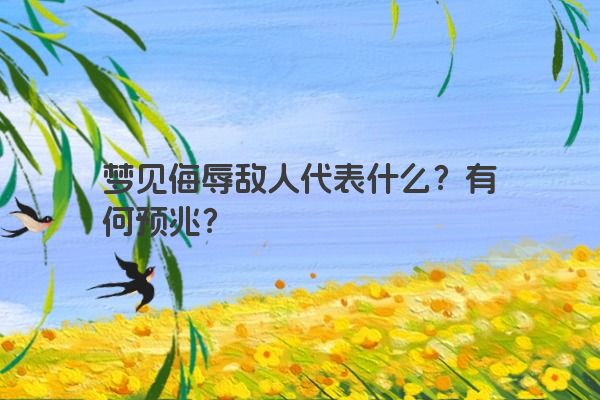 梦见侮辱敌人代表什么？有何预兆？