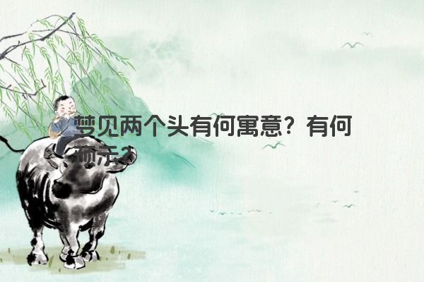 梦见两个头有何寓意？有何预示？