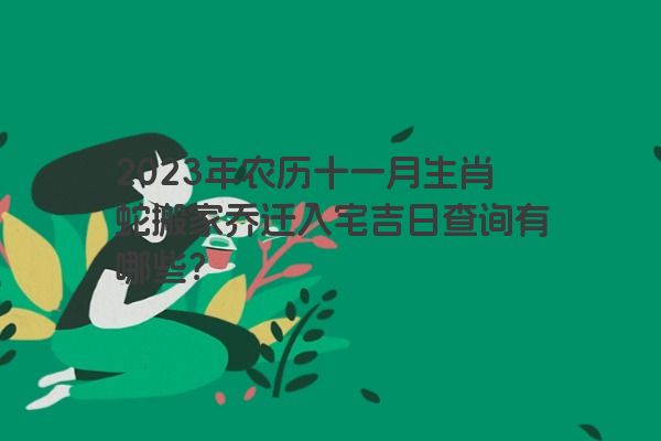 2023年农历十一月生肖蛇搬家乔迁入宅吉日查询有哪些？