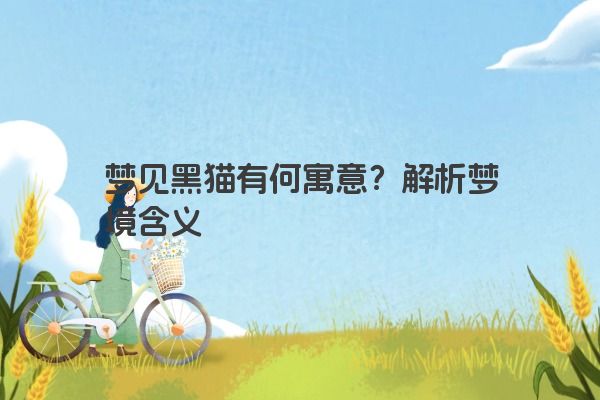 梦见黑猫有何寓意？解析梦境含义