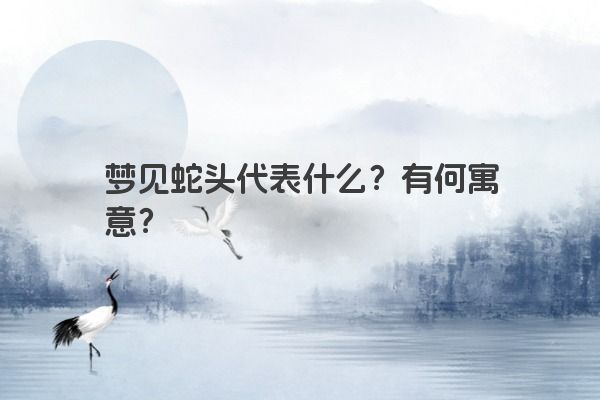 梦见蛇头代表什么？有何寓意？