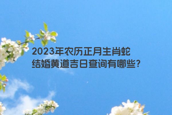 2023年农历正月生肖蛇结婚黄道吉日查询有哪些？