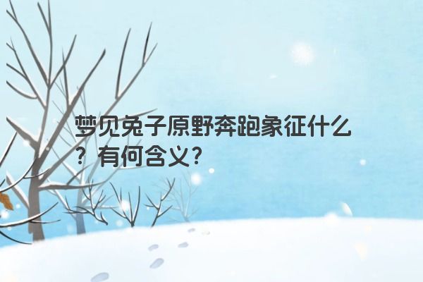 梦见兔子原野奔跑象征什么？有何含义？