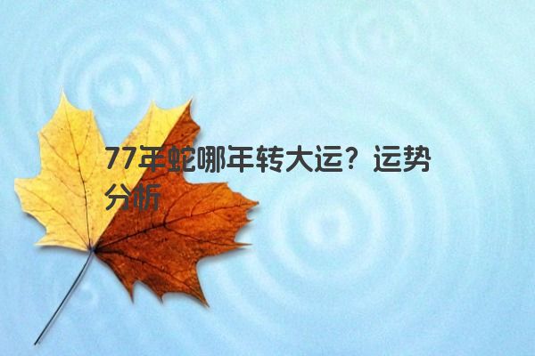 77年蛇哪年转大运？运势分析