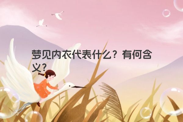 梦见内衣代表什么？有何含义？
