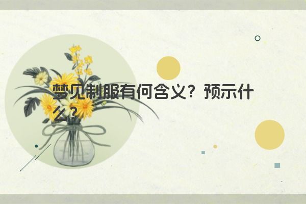 梦见制服有何含义？预示什么？