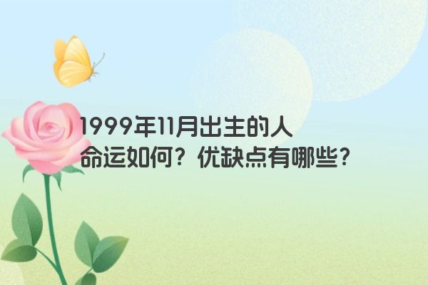 1999年11月出生的人命运如何？优缺点有哪些？