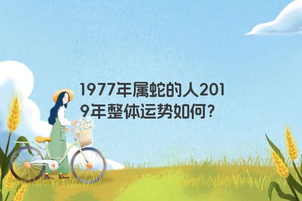 1977年属蛇的人2019年整体运势如何？