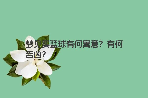 梦见买篮球有何寓意？有何吉凶？