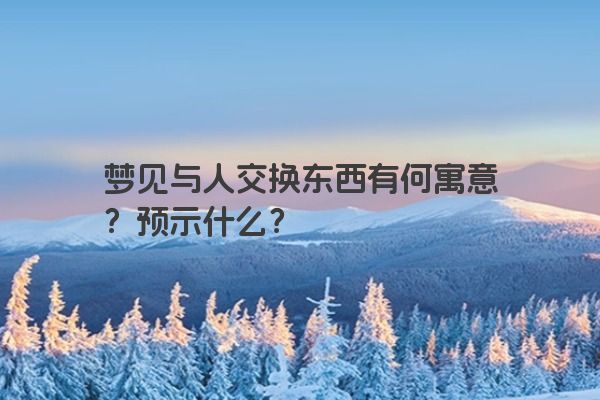 梦见与人交换东西有何寓意？预示什么？