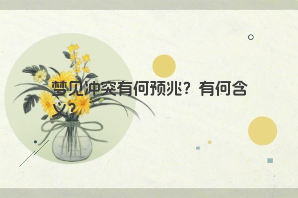 梦见冲突有何预兆？有何含义？