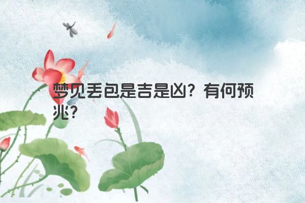 梦见丢包是吉是凶？有何预兆？