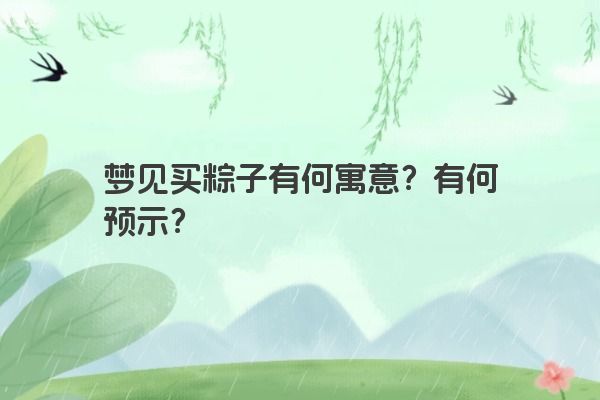 梦见买粽子有何寓意？有何预示？