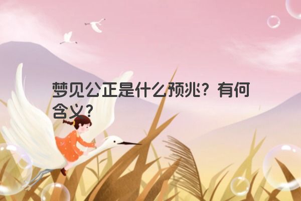 梦见公正是什么预兆？有何含义？